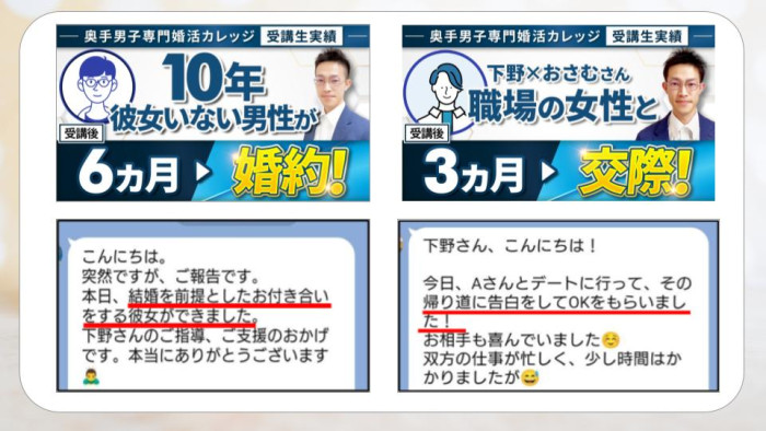 奥手男子専用の恋愛婚活攻略を実践すると、どんな変化が起こるのか?のイメージ画像