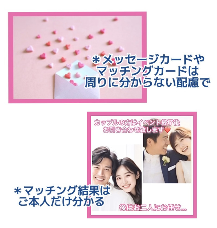《メッセージカードご記入～マッチング投票～カップル発表》のイメージ画像