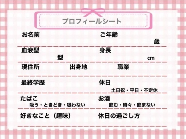 プロフィールシートのイメージ画像