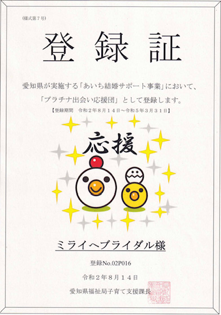 愛知県が実施する「あいち結婚サポート事業」登録団体ですのイメージ画像